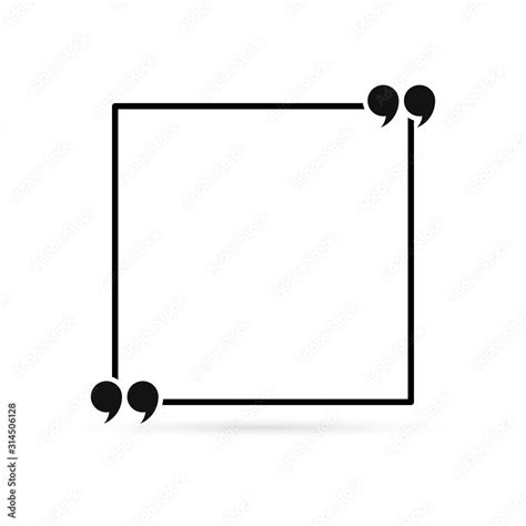 Blank template with quotes isolated on white. Quotes icon. Quotation mark black isolated on ...