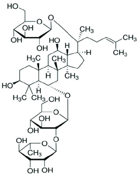 The chemical structure of ginsenoside Re (Re). | Download Scientific ...