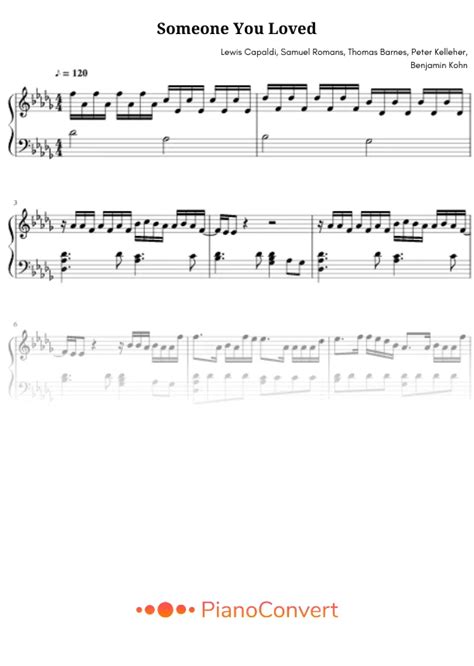 Someone You Loved - Easy Piano Sheet Music in PDF - La Touche Musicale