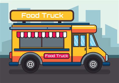 Food Truck Illustration 209160 Vector Art at Vecteezy