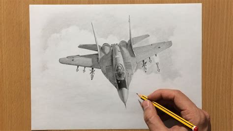 MiG-29 Fighter Plane Graphite Pencil Drawing - YouTube