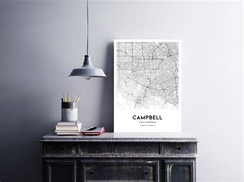 Campbell Map Print, Campbell Map Poster Wall Art, Ca City Map ...