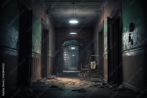 Abandoned Asylum - Creepy and Haunting. Generative AI. Stock ...