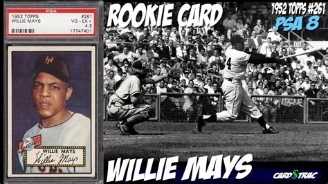 1952 Willie Mays Rookie Card Topps #61 ROOKIE CARD; PSA 8 - YouTube