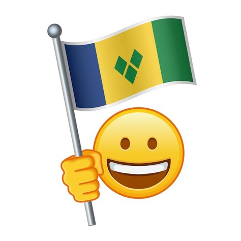 Premium Vector | Emoji with saint vincent and the grenadines flag large size of yellow emoji smile