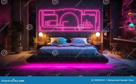 Design a Luxury Neon Bedroom with an Artistic Twist, Featuring Neon Art ...