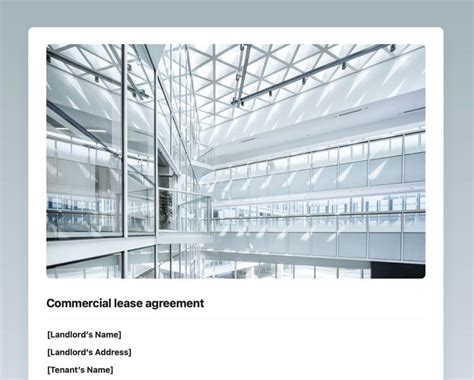 Commercial lease agreement | Free Craft Template