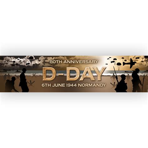 D-Day 80th Anniversary Banner Decoration - 1.2m | Party Packs