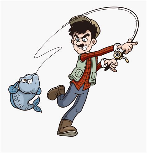 Fishing Rod Cartoon Clip Art - Cartoon Fisherman , Free Transparent Clipart - ClipartKey