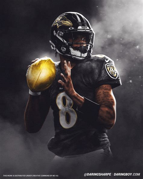 Baltimore Ravens Lamar Jackson #8 Poster For Fans poster canvas in 2022 | Baltimore ravens ...