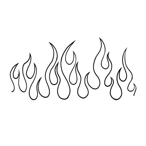 Silueta Tatuajes De Llamas De Fuego En Blanco Y Negro - bmp-wenis