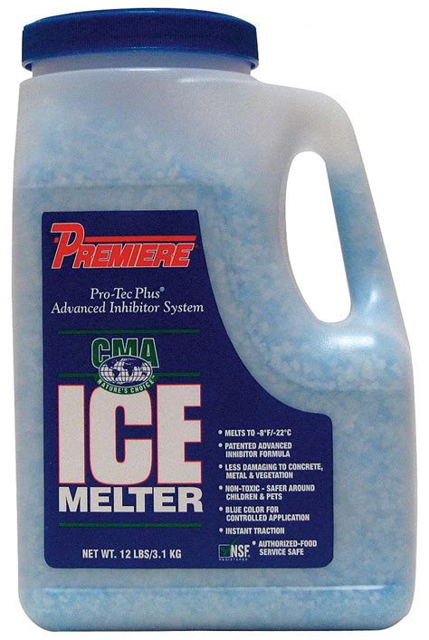 PREMIERE Granular Ice Melt: 12 lb, -8°F, Plastic Shaker Jug, Blue - 5UUY4|CPM012JG-GR - Grainger