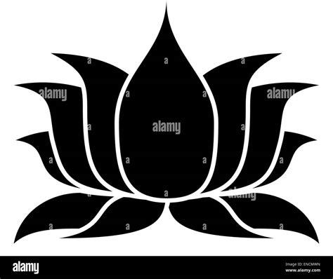 Lotus Flower Silhouette Stock Vector Art & Illustration, Vector Image: 82029073 - Alamy