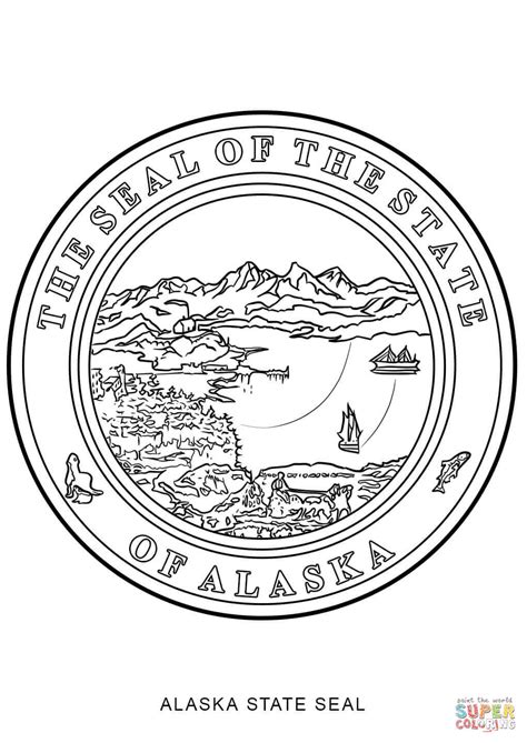 Alaska State Seal coloring page | Free Printable Coloring Pages