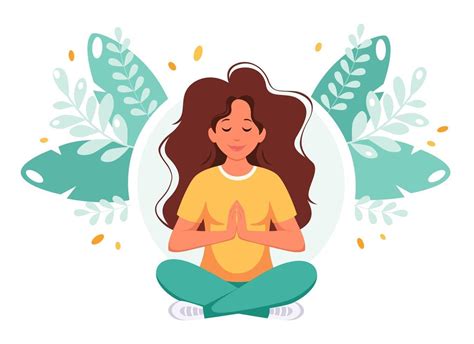 Woman meditating in lotus pose. Healthy lifestyle, yoga, relax. 2803090 Vector Art at Vecteezy