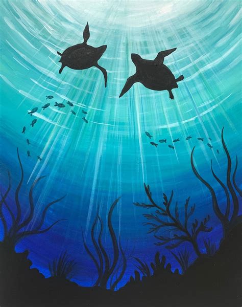 Under the Sea | Diy canvas art painting, Art painting, Underwater painting