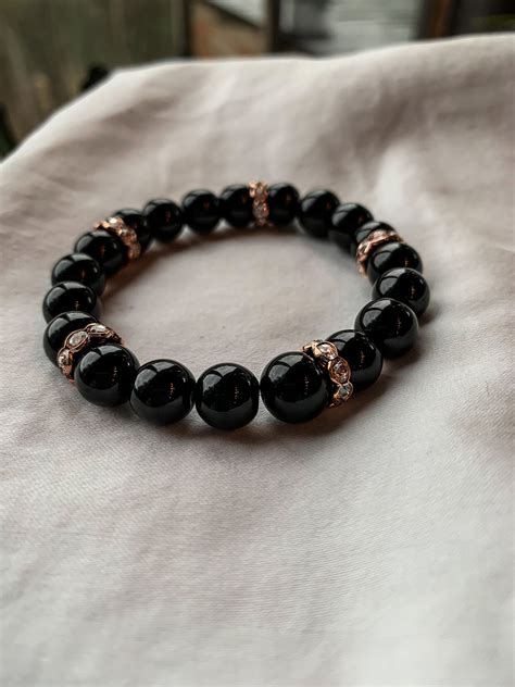 Black Marble Charming Bracelet - Etsy UK