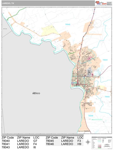 Laredo Texas Wall Map (Premium Style) by MarketMAPS