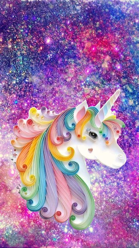 Incredible Glitter Rainbow Kawaii Unicorn Wallpaper References