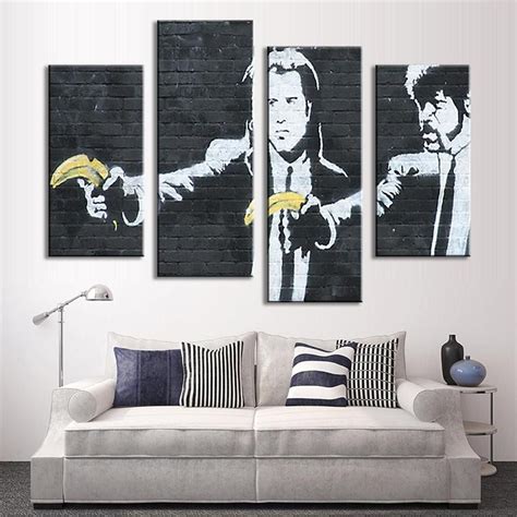 Pulp Fiction Two Characters Abstract Movie 4 Pieces Canvas Wall Art ...