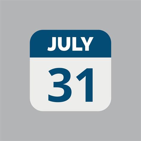 July 31 Calendar Date Icon 23202584 Vector Art at Vecteezy