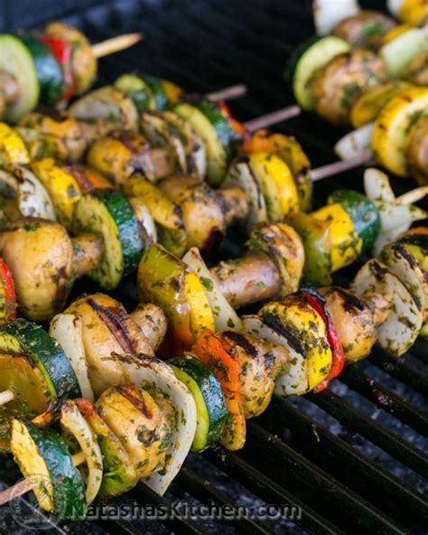 Grilled Moroccan Vegetable Skewers - NatashasKitchen.com | Moroccan ...