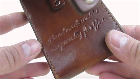 Handmade leather wallet with compass - YouTube