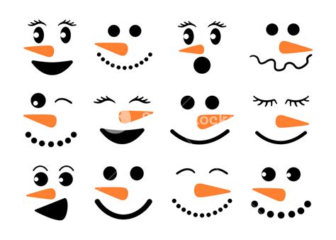 Printable Cute Snowman Face