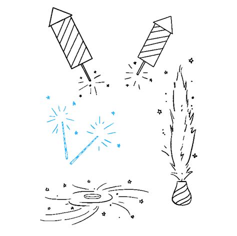 How to Draw Fireworks - Really Easy Drawing Tutorial