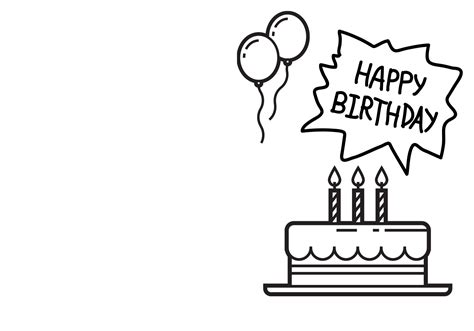printable birthday cards for coloring - free printable coloring birthday cards | free printable ...