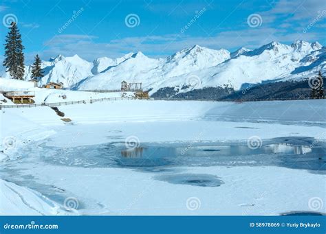 Winter Mountain Landscape. Kappl Ski Resort, Austria. Stock Image - Image of lake, season: 58978069