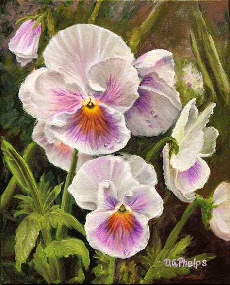 pansies pansy flower painting wedding gift artwork for