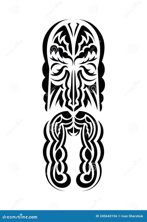 Face in the Style of Ancient Tribes. Tattoo Patterns. Isolated. Vetcor. Stock Vector ...