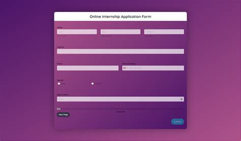 Free Online Internship Application Form Template | Formplus