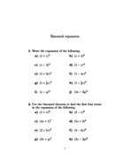 Binomial expansion worksheet (with solutions) | Teaching Resources