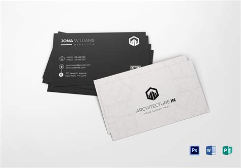 Simple Architect Business Card Design Template in Word, PSD, Publisher