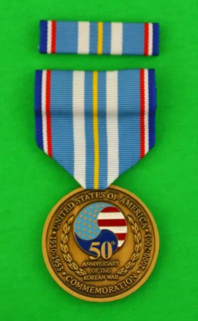 VINTAGE 50TH ANNIVERSARY Of The Korean War Commemorative Medal & Ribbon ...