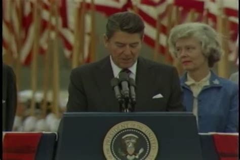 President Ronald Reagan Deliver Speech Crowd | Editorial Video ...