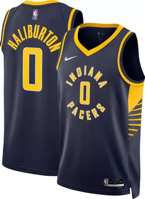 Nike Men's Indiana Pacers Tyrese Haliburton #0 Navy Swingman Jersey ...