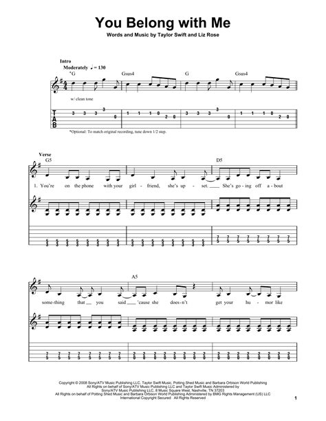 You Belong With Me by Taylor Swift - Easy Guitar Tab - Guitar Instructor