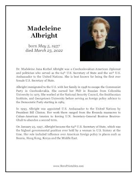 Madeleine Albright Hero Biography