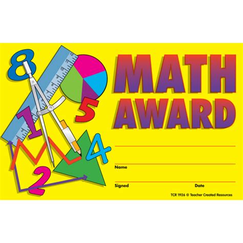 Math Awards - TCR1926 | Teacher Created Resources