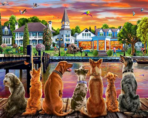 Dockside Dogs, 1000 Pieces, Vermont Christmas Company | Puzzle Warehouse