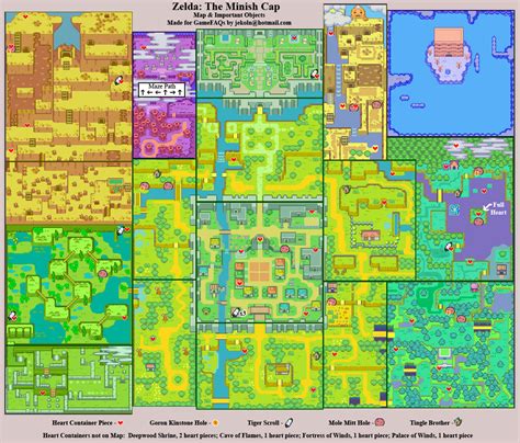 The Legend of Zelda: The Minish Cap World Map Map for Game Boy Advance ...