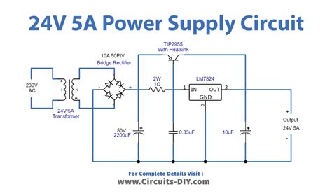 24 Volt 5 Ampere Power Supply Circuit