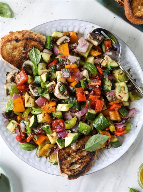 Grilled Chopped Veggies with Garlic Toast - Best Grilled Vegetables