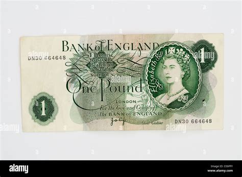 British One Pound Note, Series C Design from the 1970's Stock Photo - Alamy