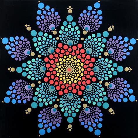 ACRYLIC PAINTING on CANVAS | Mandala art lesson, Dot art painting, Dot painting