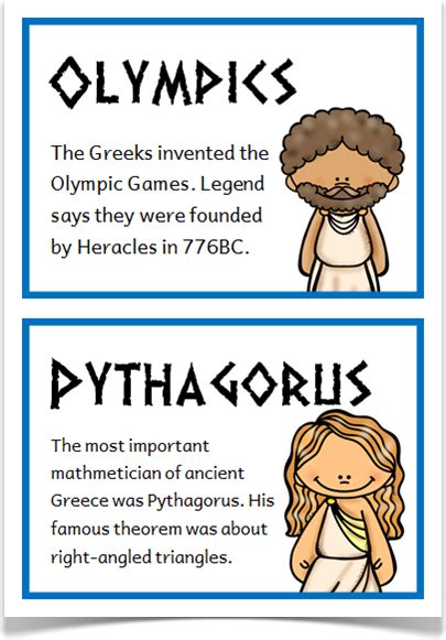 Ancient Greeks Fact Cards - Treetop Displays - A set of 24 A5 fact ...