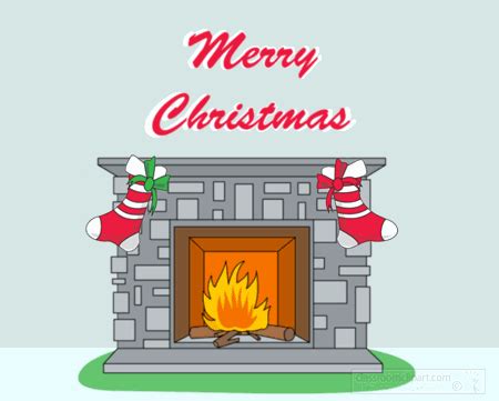 Christmas Animated Clipart-merry christmas fireplace with stockings ...